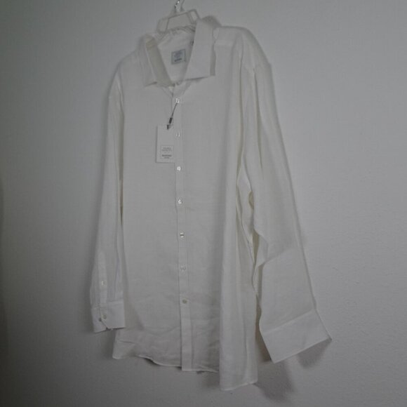 Baird McNutt Linen Button Up Shirt Big Men's Size 4XB White Luxury Resort Beach - Picture 3 of 10